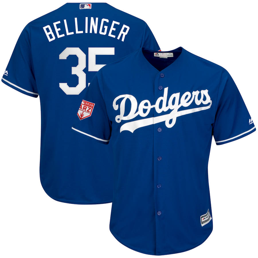 Men's Los Angeles Dodgers #35 Cody Bellinger Majestic Royal 2019 Spring Training Cool Base Stitched MLB Jersey